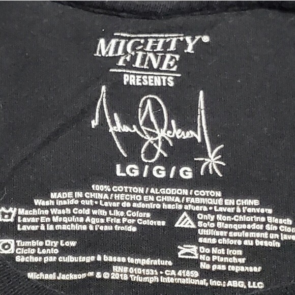 Mighty Fine Michael Jackson Pose Graphic Shirt Black L - Picture 2 of 6